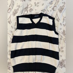Brandy Melville  Black and White Striped Sweater Vest